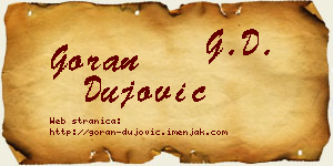 Goran Dujović vizit kartica
